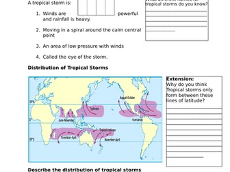 Tropical Storms: Distribution and Formation