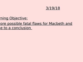 Macbeth's Fatal Flaw Lesson