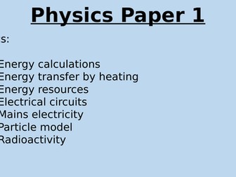 AQA Physics Paper 1 - Knowledge Organiser Booklet