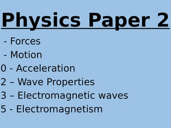 AQA Physics Paper 2 - Knowledge Organiser booklet