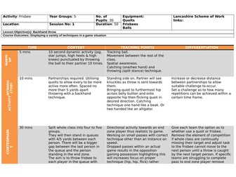 Key Stage 2 Ultimate Frisbee Lesson Plans for Physical Education