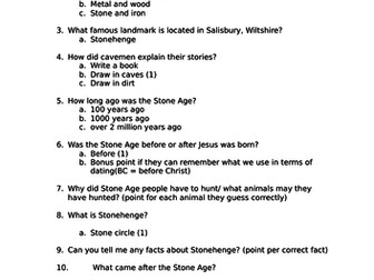 Stone Age Quiz