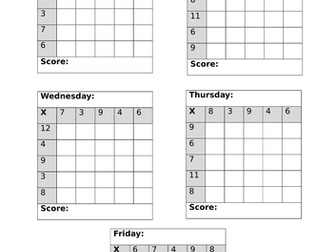 Daily Times Tables Grid