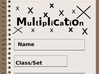 Workbook for Multiplication Tables 2 to 10 (19 pages)