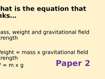 Recall practice for physics equations