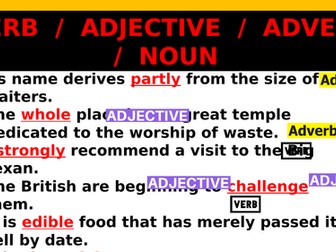 Word classes: fun interactive starter - GCSE English Language