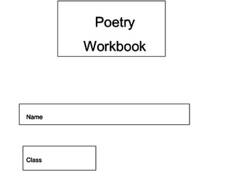 Poetry Workbook 14 pages suitable for KS2 Year 5 & 6 or SEN