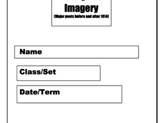 17 Page Workbook on Poetry and Imagery KS4 SEN including Classic Poets