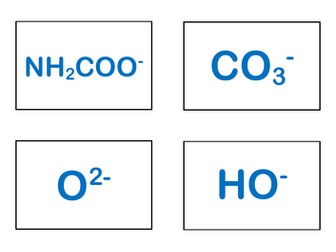 Ion (simple & polyatomic) formulae and names flash cards or matching activity