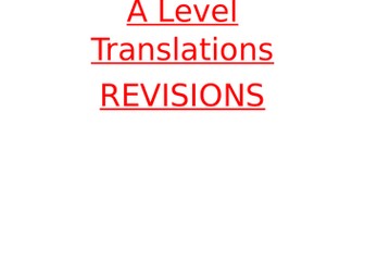 A level French - Translation revisions
