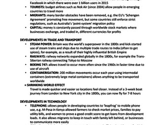 AS/A level Edexcel globalisation notes + quiz