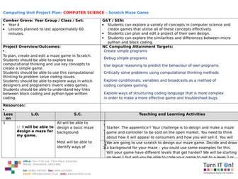 Year 4 Scratch Maze Game Unit of Work (including 6 full lesson plans)