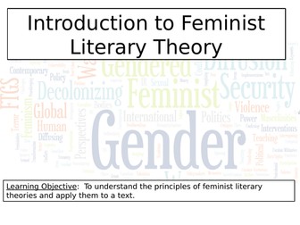 AQA English LIterature A Level - Introduction to Feminist Literary Theory