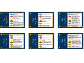 Trivial Pursuit Style Cards GREAT EXPECTATIONS - Quiz - Revision KS4 GCSE