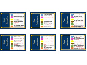 Trivial Pursuit Style Cards GREAT EXPECTATIONS - Quiz - Revision KS4 GCSE