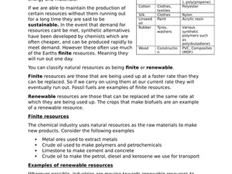 Using the Earths resources and sustainable development