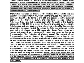 A-Level Buddhism essay: Evaluate the problems a Theravadan Buddhist would have with Mahayana ideas