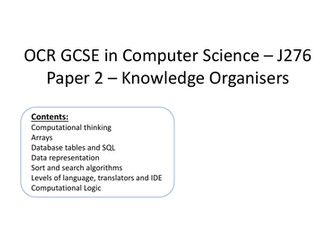 J276 OCR Computer Science Paper 2 Revision - Knowledge Organisers