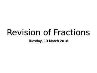 Fractions Revision