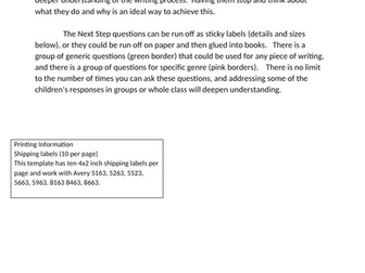 Writing Next Step Marking and Greater Depth