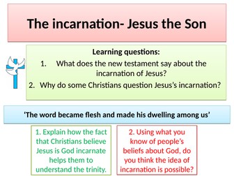 Christianity beliefs- The incarnation of Jesus, alternate views- GCSE AQA-9-1