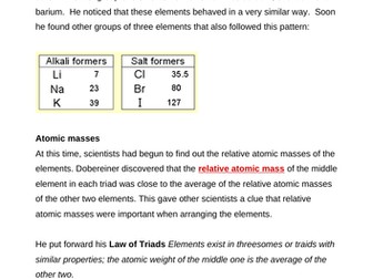 The History of the Periodic Table - Complete Lesson