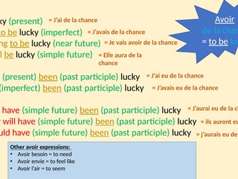 Avoir expressions in different tenses questions