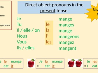 French direct object pronouns in the present and perfect tenses