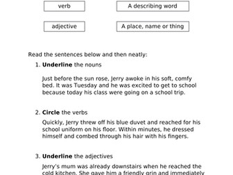 Nouns, Verbs, Adjectives