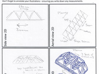 DT - Yr 8 Structures - Architecture - Drawing your bridge designs – 2D+3D – (EXAM PREP)