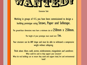 DT - Yr 8 Structures - Architecture - Extension - Tower project – (Resources - Fact sheets)