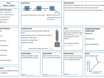 Forces A Revision Placemat