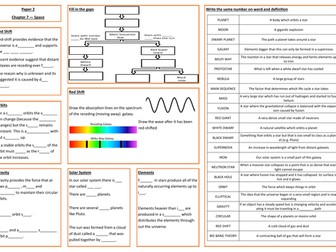 Space Revision Placemat