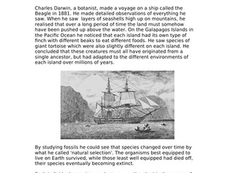 Charles Darwin Comprehension