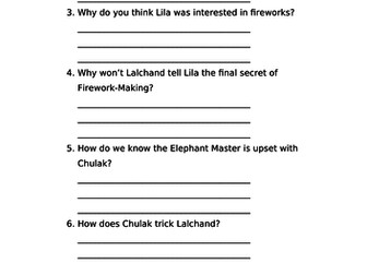 Firework Maker's Daughter - Guided Reading - Independent Activity Pack - Comprehension Questions