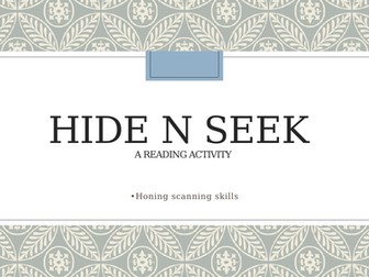 Hide n Seek - A reading activity using the newspaper !