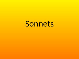 Introduction to writing sonnets