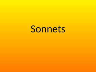 Introduction to writing sonnets