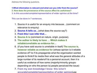 edexcel gcse history utility question template