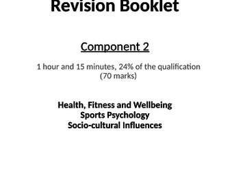 Revision Booklet for GCSE PE Edexcel Course (2016 onwards) Component 2