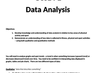 Data Analysis Revision Booklet GCSE PE Edexcel Course (2016 onwards)