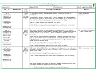 Literacy planning year 2 - LA set