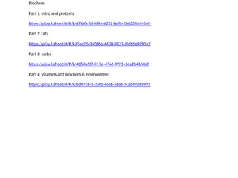 Kahoot!  DP Chemistry Option B Biochemistry