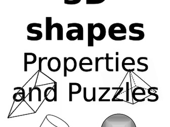 Properties of 3D shapes puzzles booklet