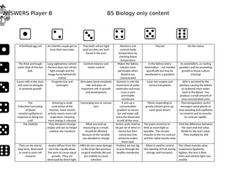 Pair game of questions and answers for AQA B5 Biology only content