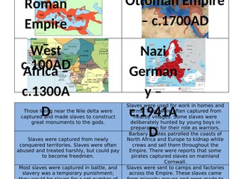 Slavery Through History card sort