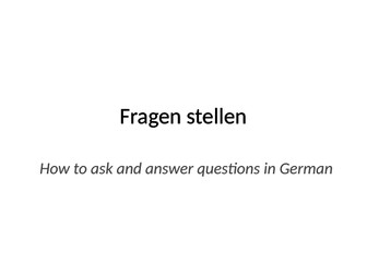 Fragen stellen - asking questions in German