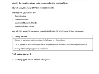 AQA Required practical Identifying ions