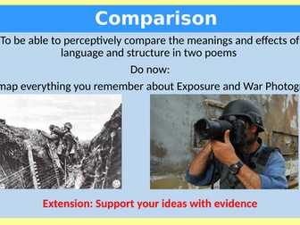 AQA Power and conflict comparison paragraph - Exposure and War Photographer
