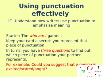 KS3 Punctuation lesson